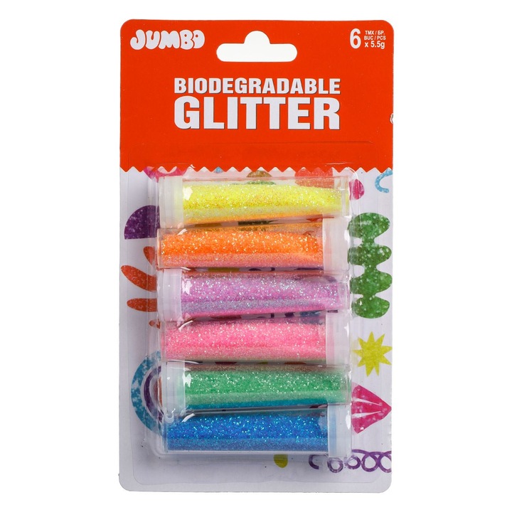 Set sclipici neon 6buc, culori diverse, 5.5g fiecare