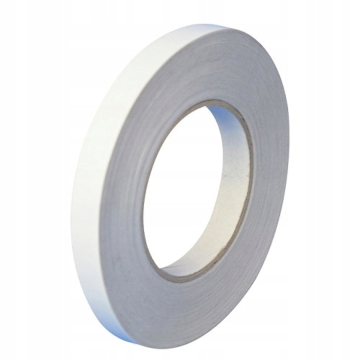 Banda Dublu Adeziva, Neopak, 15 mm x 50 m, Alb, Acrilica, Subtire Si Rezistenta, Rezistenta La Temperaturile De Pana La 180°C, Pentru Bannere, Carton Si Hartie, Ideala Pentru Lipiri Industriale, Aderenta Mare Si Precizie