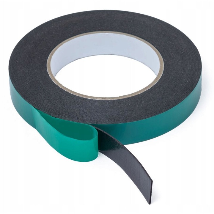 Banda Dublu Adeziva Spumoasa, Neopak, 19 mm x 10 m, Neagra, Cu Adeziv Puternic Din Cauciuc, Rezistenta La Umezeala Si Temperaturile Ridicate, Ideala Pentru Montarea Oglinzilor, Plintelor, Suprafetelor Din Plastic Si Metal, Aplicare Usoara