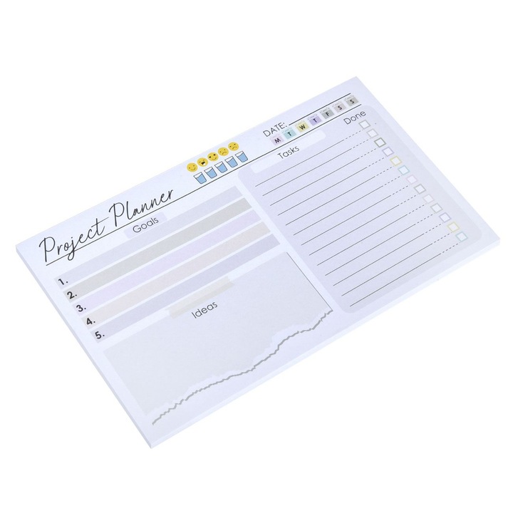 Agenda project planner pastel 19x11cm, 50 file