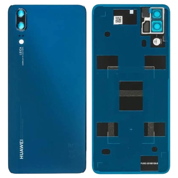 Carcasă originală Huawei P20, albastră, cu adeziv și sticlă protecție, set