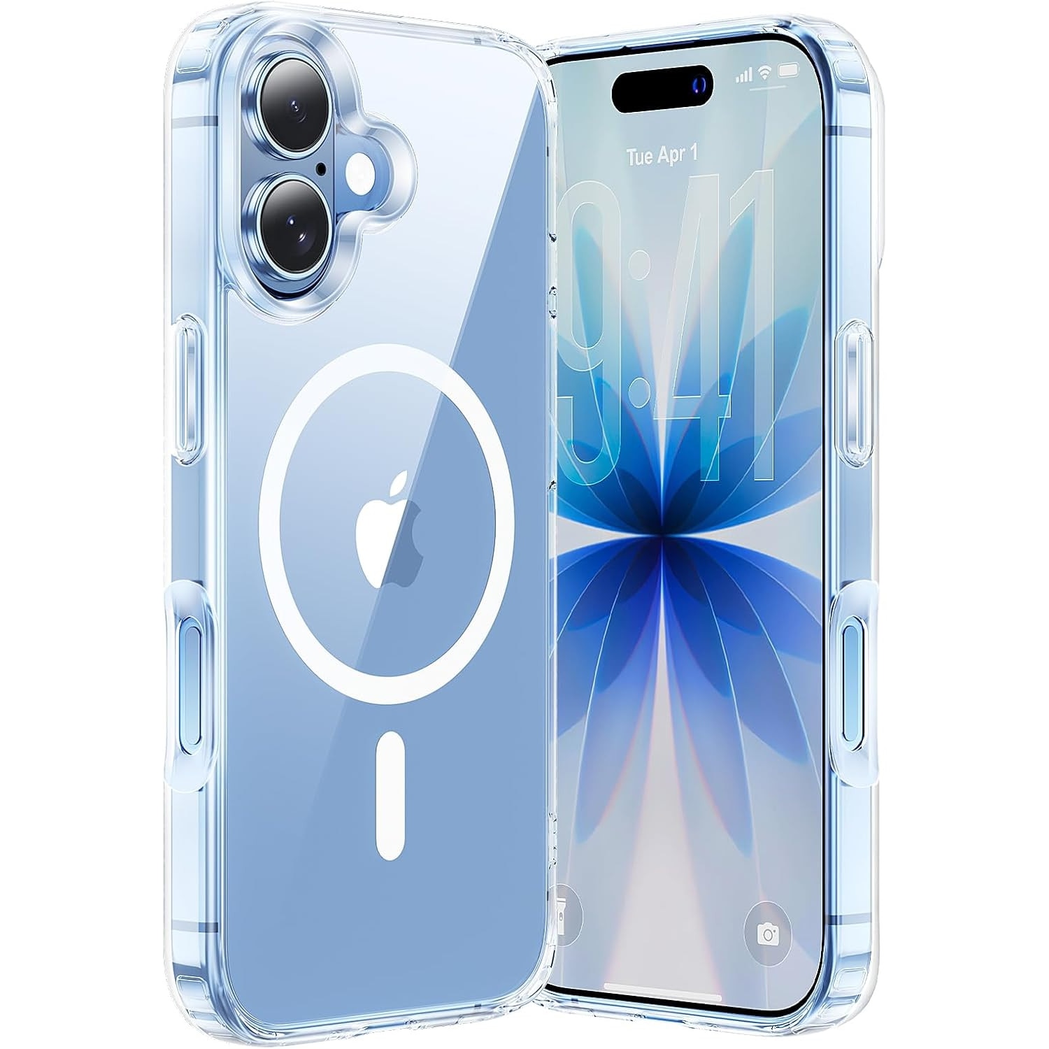 Carcasa transparenta pentru iPhone 17, compatibila cu Magsafe, MDUG, carcasa magnetica subtire si rezistenta la socuri, Transparent
