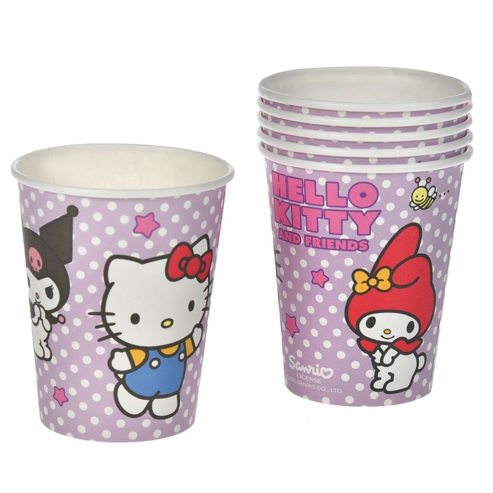 Pahare de petrecere, 240ml, lila, set de 6 bucăți