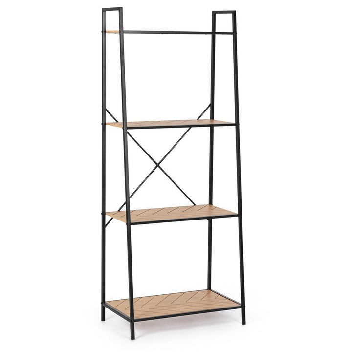 Raft otel negru mdf natur Haldor 60,5x36x150h