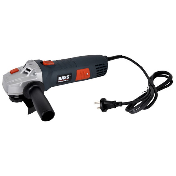 Polizor unghiular Bass Polska, 125 mm, 1400 W, set cu cheie si perii de schimb