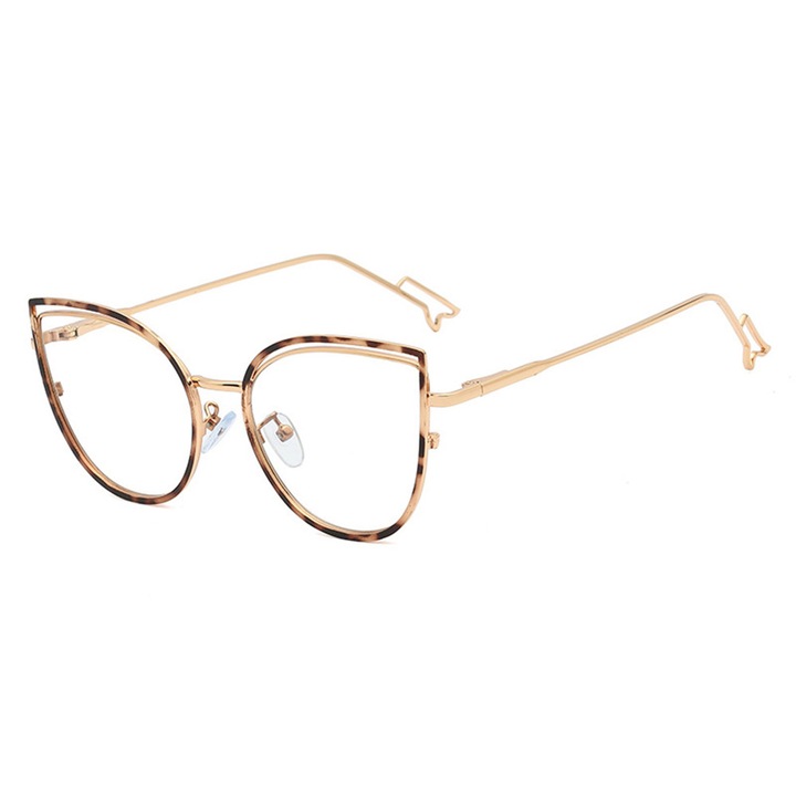 Ochelari protectie calculator Anti Blue Light Glasses Reflex Metal (F95597 C13) Butterfly Leopard Maro, Auriu