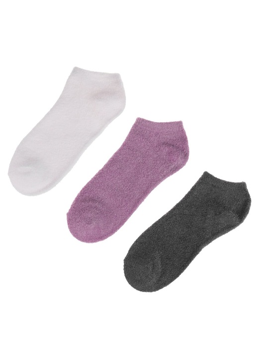 Дамски чорапи, комплект от 3 чифта, пухкави, многоцветни