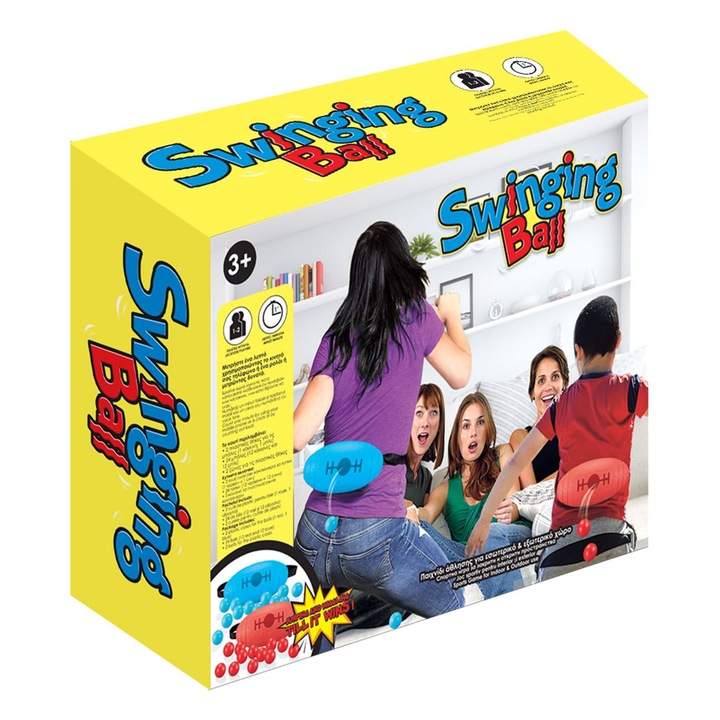 Семейна игра „Swinging Ball, Пластмаса, 30.5x11x24.5 см, Червен