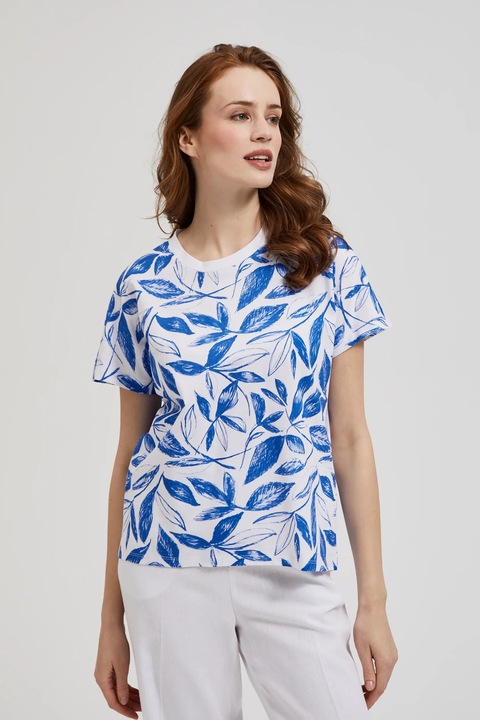 Bluza femei, MOODO, frunze, Albastru