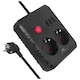 Maclean power strip, cablu prelungitor 2 prize + 3xUSB, 110-240V AC 50/60Hz, 2.1A max 2500W, 3 m, negru, MCE388 B