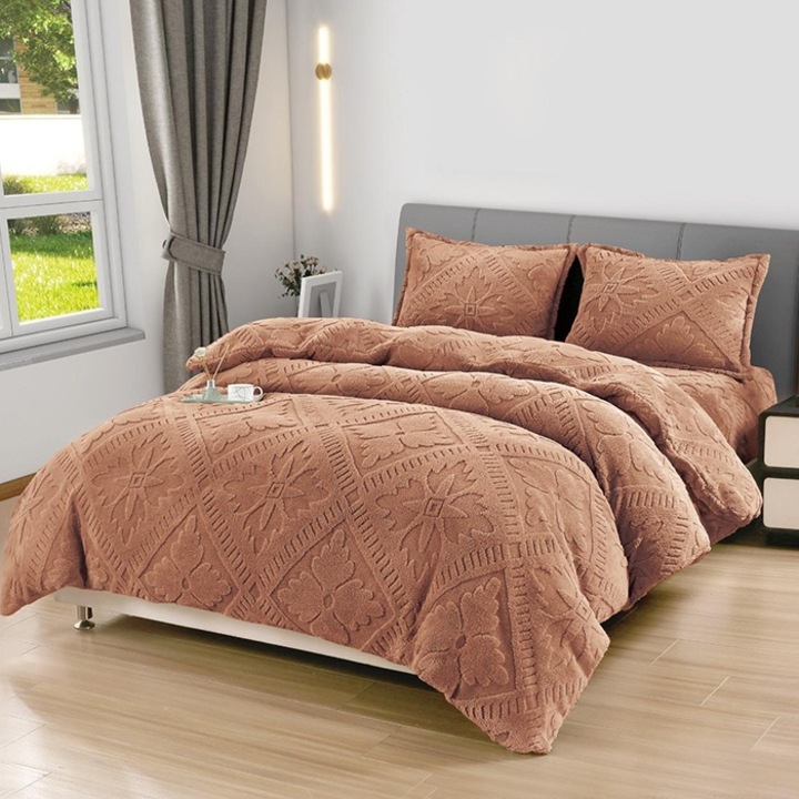 Sigma V12 tégla színű, cocolino dupla ágynemű rugalmas gumival 180x200