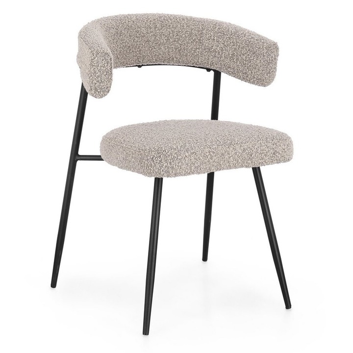 Set 4 scaune negru smoke Amaia 59x53x80h