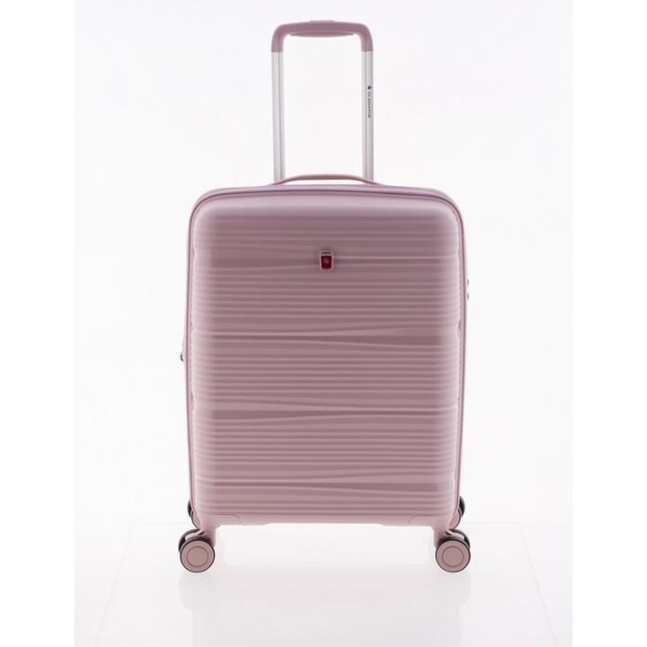 Közepes bőrönd, Gladiator, Bionic, Nyújtható, 4 kerekű dupla, Polipropilén, MG 0811 - 65 cm, rózsaszín