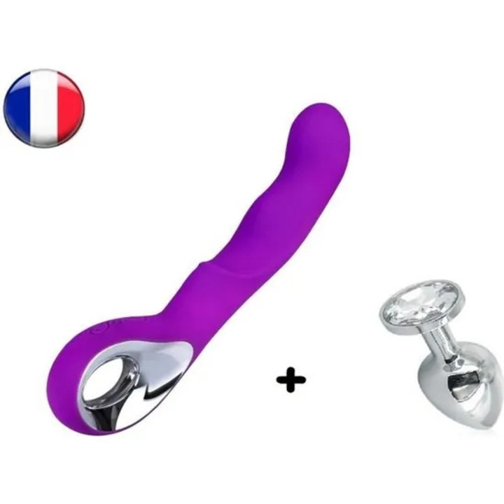 Vibrátor + rózsabimbó szett: Luxus puha szilikon vibrátor, 10 sebességfokozat, vízálló, erős, USB-n újratölthető + 1 rózsabimbó S INGYEN