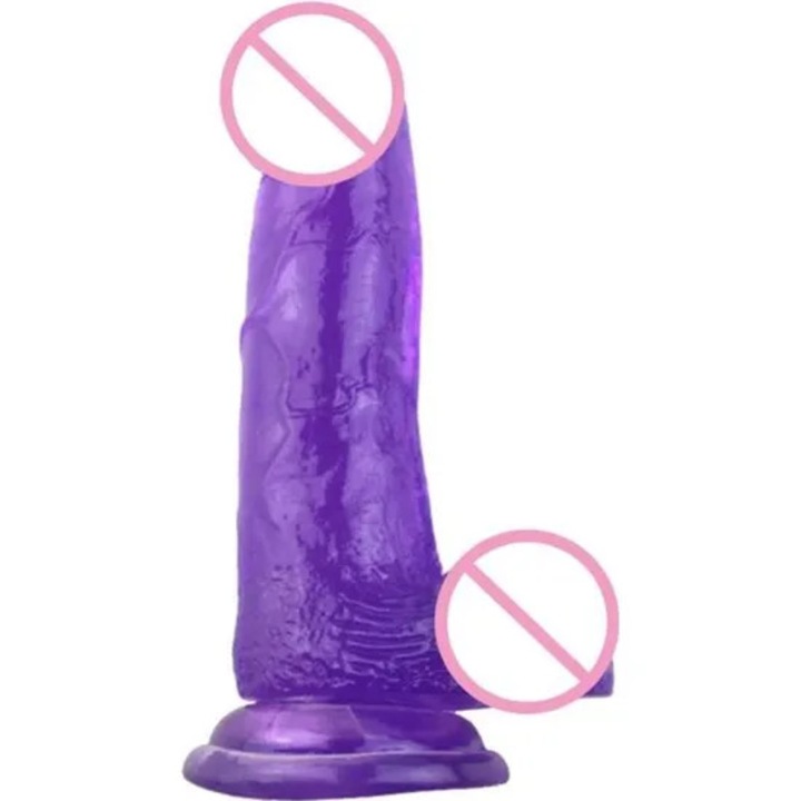 Realisztikus Zselé Dildó Kristály Pénisz Tapadókorongok Dildó Pénisz Szex Strapon Játékok Lila