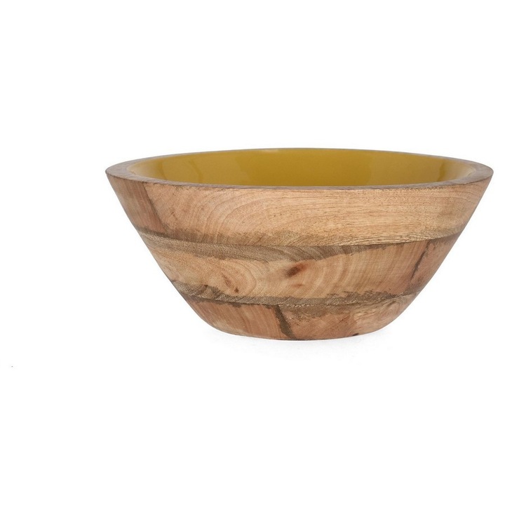 Комплект от 8 купи от мангово дърво, оранжев емайл Thara Ø24x10, 5h