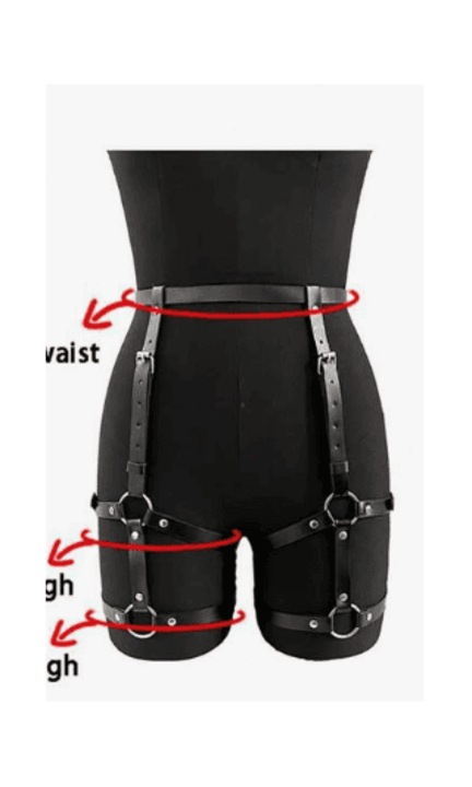 Női bőr harisnyakötő, Loventa, fekete, univerzális méret, szexi design