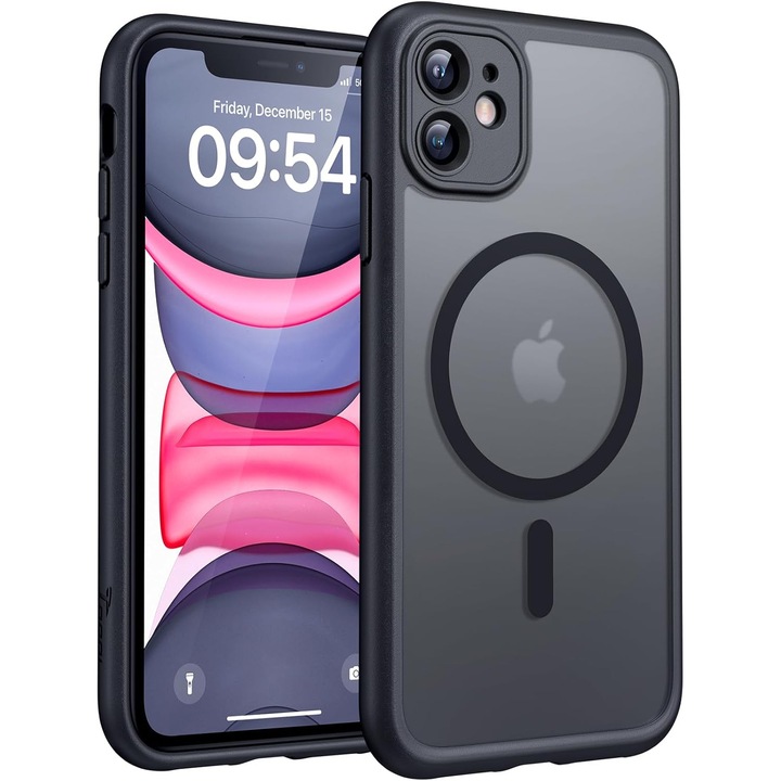 Husă pentru telefon, BestCase, MagSafe, protecție anti-soc, negru, TPU