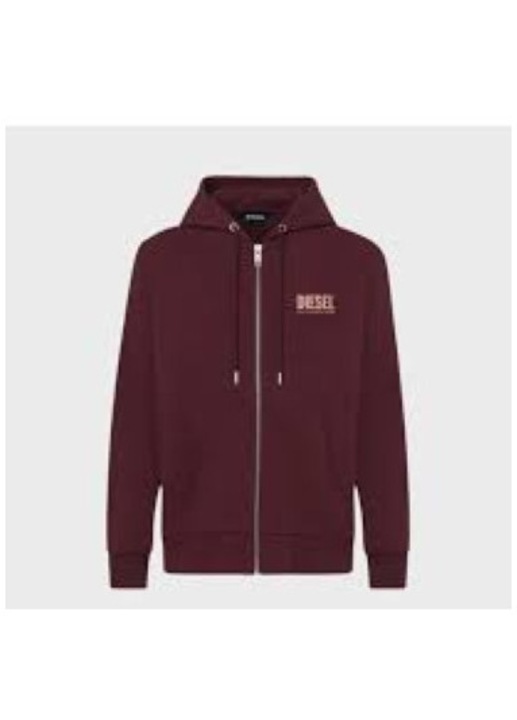 Hanorac bărbațesc Diesel S-Girk, visiniu, mărime L, 100% bumbac, cu fermoar