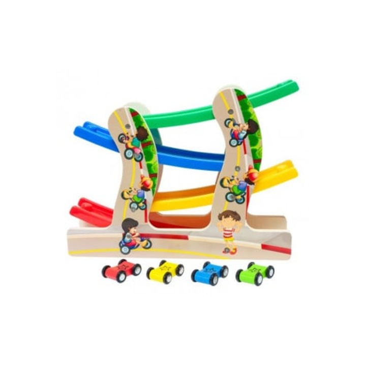 Rampa Etajata cu 4 Masinute de Curse - Nurio