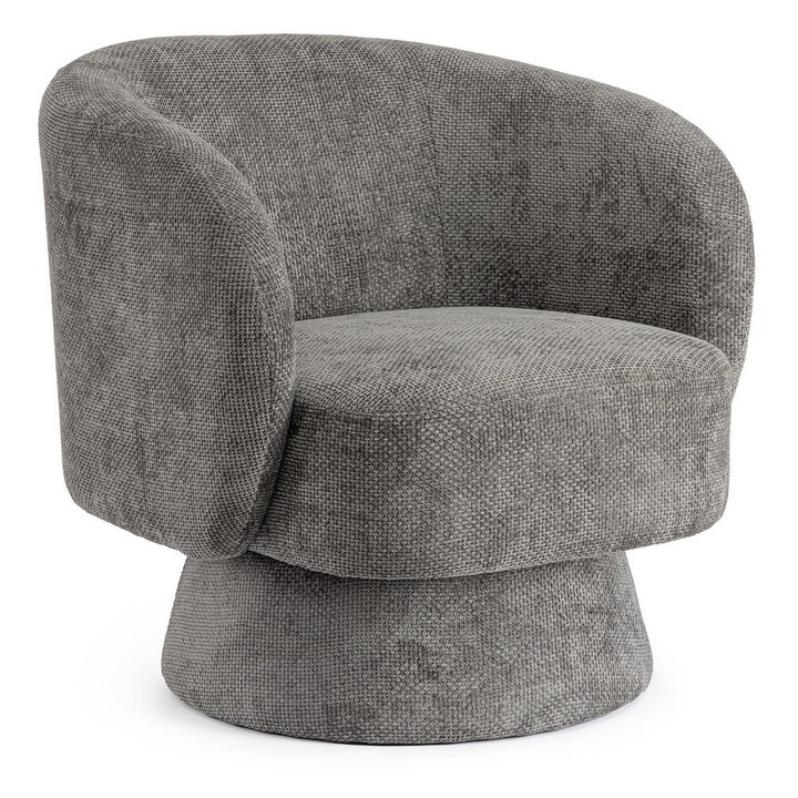Fotoliu rotativ textil gri Julienne 78x81x77h