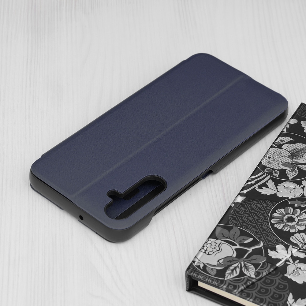 Husa pentru Samsung Galaxy S25 FE, SKYDDAR INNOVATION, eFold, tip carte, set cu sticker, Albastru