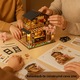 Casa japoneza in miniatura de construit, puzzle 3D tip macheta, model 3D japonia transparenta, model casa de papusi, set constructie interactiv, jucarie educativa, lumini LED, pentru copii, adolescenti si adulti, scara 1:24, 22x17.5x19.5 cm, Multicolor