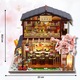 Casa japoneza in miniatura de construit, puzzle 3D tip macheta, model 3D japonia transparenta, model casa de papusi, set constructie interactiv, jucarie educativa, lumini LED, pentru copii, adolescenti si adulti, scara 1:24, 22x17.5x19.5 cm, Multicolor