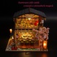 Casa japoneza in miniatura de construit, puzzle 3D tip macheta, model 3D japonia transparenta, model casa de papusi, set constructie interactiv, jucarie educativa, lumini LED, pentru copii, adolescenti si adulti, scara 1:24, 22x17.5x19.5 cm, Multicolor