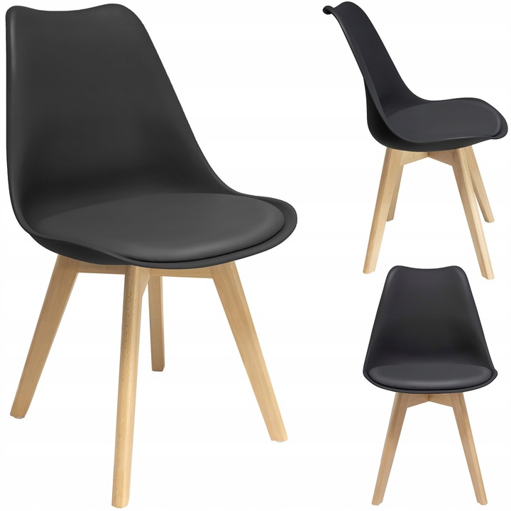 Scaun JUMI OSLO, negru, 81x48x55cm, capacitate 130kg