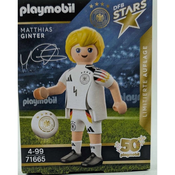 Figurina PLAYMOBIL 71665 Fotbalist Matthias Ginter, multicolor, 11cm, set