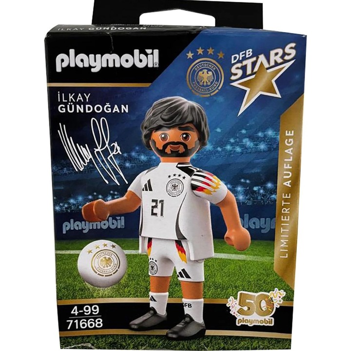 Figurina Playmobil 71668 Fotbalist Ilkay Gundogan, multicolor, 11cm, set