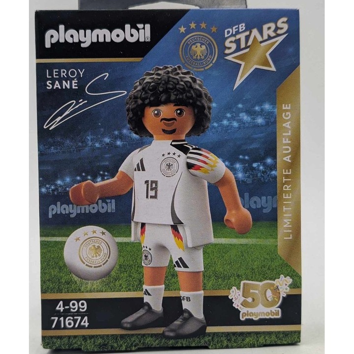 Figurina PLAYMOBIL 71674 Fotbalist Leroy Sane, multicolor, 11cm, set