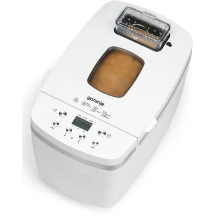 Хлебопекарна Gorenje BM1350W, Две бъркалки, LCD дисплей, Бяла