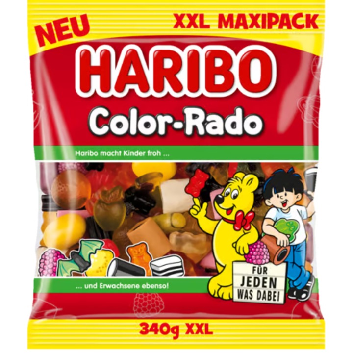 Jeleuri Haribo Color-Rado Set 340 g, jeleuri colorate, diverse arome, multicolor