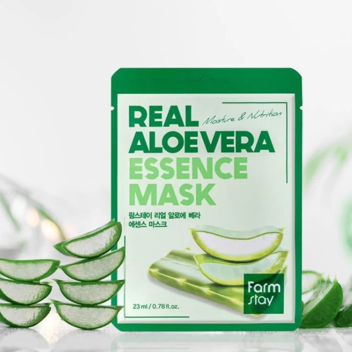 Masca de fata Farm Stay - Real Aloe Vera Essence, cu Aloe Vera, 25ml