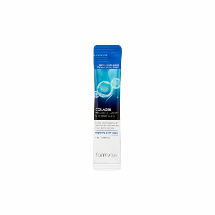 Masca intens hidratanta peste noapte, pe baza de Colagen, FarmStay, 4 ml