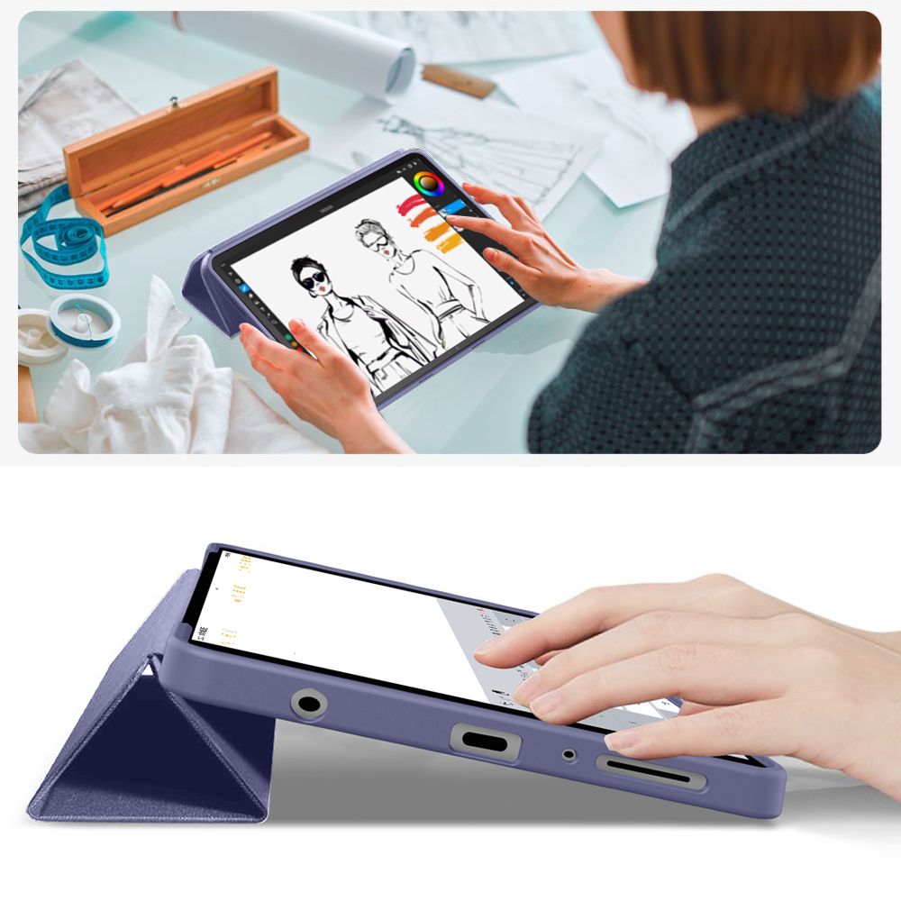 Husa Tech-Protect SmartCase compatibila cu Samsung Galaxy Tab A9 / A11 / X110 / X115 / X133 / X135, 8.7 inch, Navy Blue