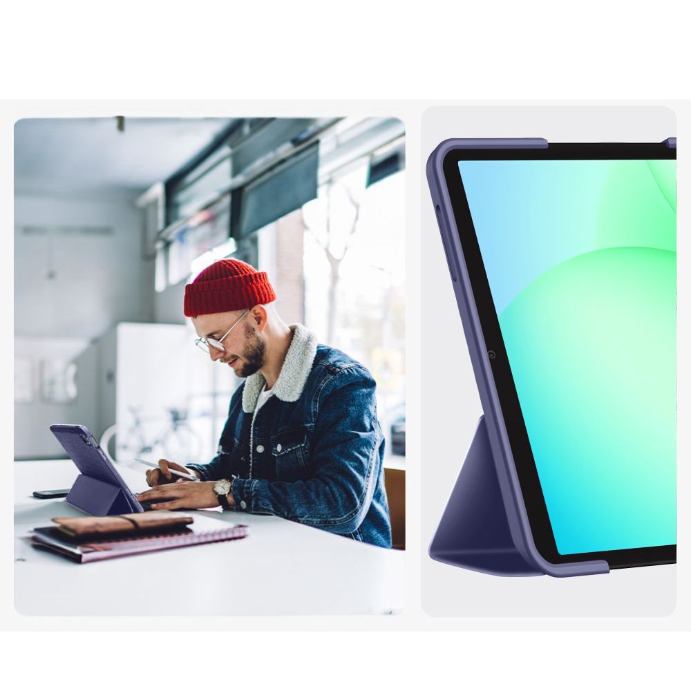 Husa Tech-Protect SmartCase compatibila cu Samsung Galaxy Tab A9 / A11 / X110 / X115 / X133 / X135, 8.7 inch, Navy Blue