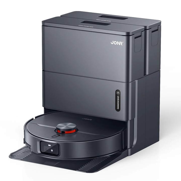 Робот прахосмукачка и моп JONR X1 MAX, мощност 20 000Pa, излизащи четки, Автоматична станция, Сушене с горещ въздух
