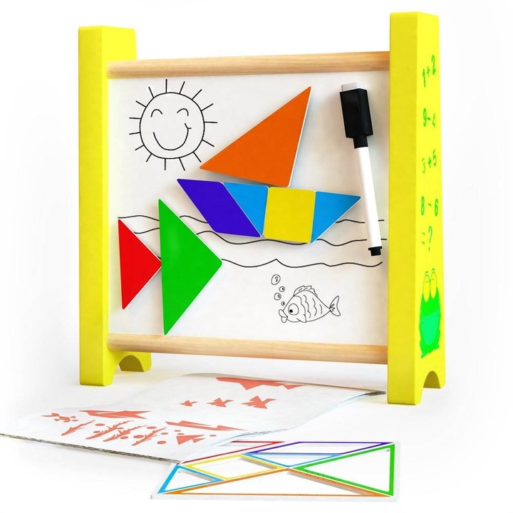 Számoló és mágneses tábla, 2 az 1-ben, fa