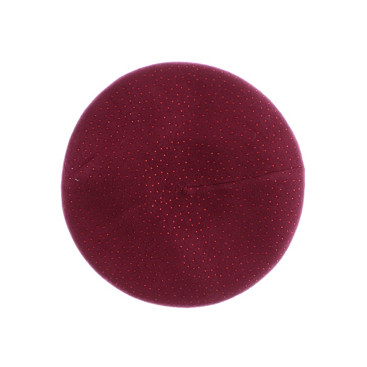 Bereta de dama, Buticcochet, din acril si vascoza, model cu strasuri, one size, Bordo - BSC732