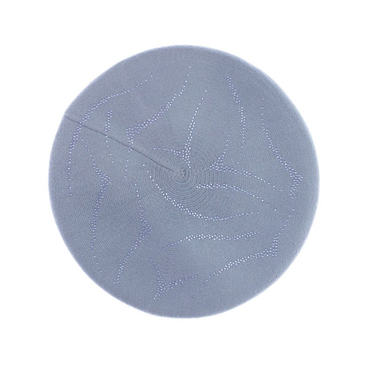 Bereta de dama, Buticcochet, din acril si vascoza, model cu strasuri, one size, Albastru - BSC744