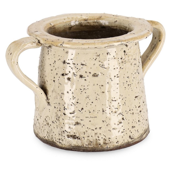 Vaza flori teracota maro bej Rune 22x16x15,5h