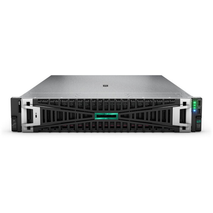 Сървър HP ProLiant DL380 Gen11 2U, Процесор Intel® Xeon® Silver 4510 2.4GHz Sapphire Rapids, 64GB RDIMM RAM, 2x 480GB SATA 6G SSD, MR408i-o, 8x Hot Plug SFF