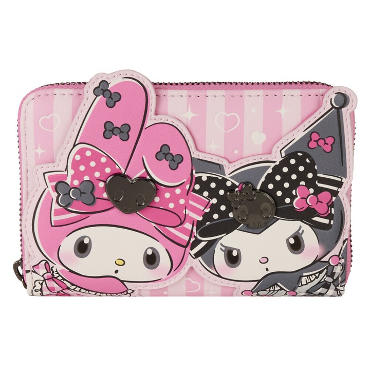 Портфейл Loungefly My Melody и Kuromi, многоцветен, 11x4x16см