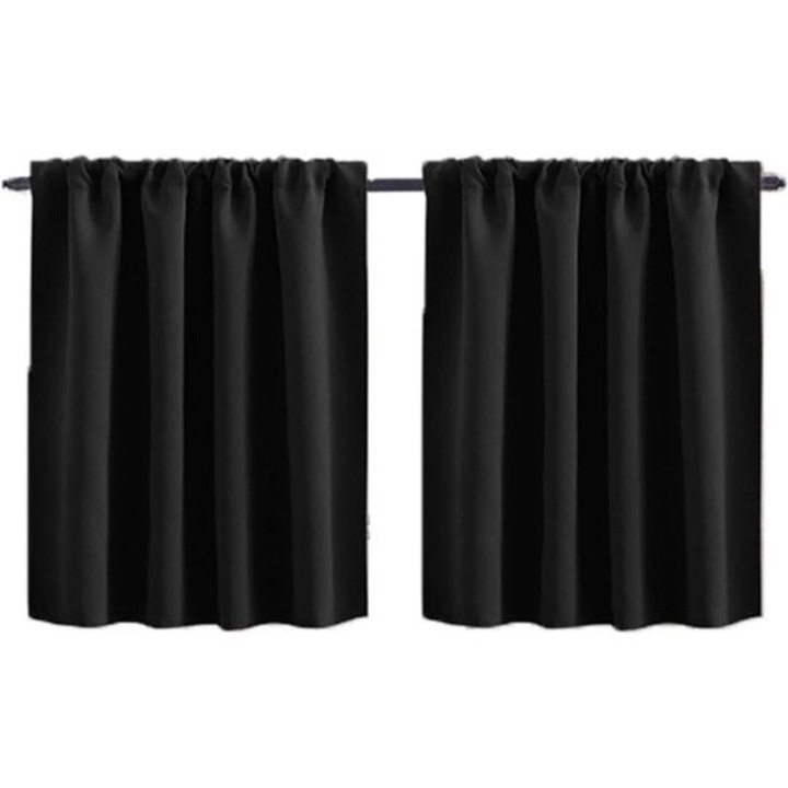 2 db függöny szett, blackout, fekete, 76x60cm, poliészter