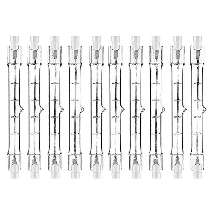 Халогенни крушки R7S 200W 118mm комплект от 10, прозрачни, димируеми