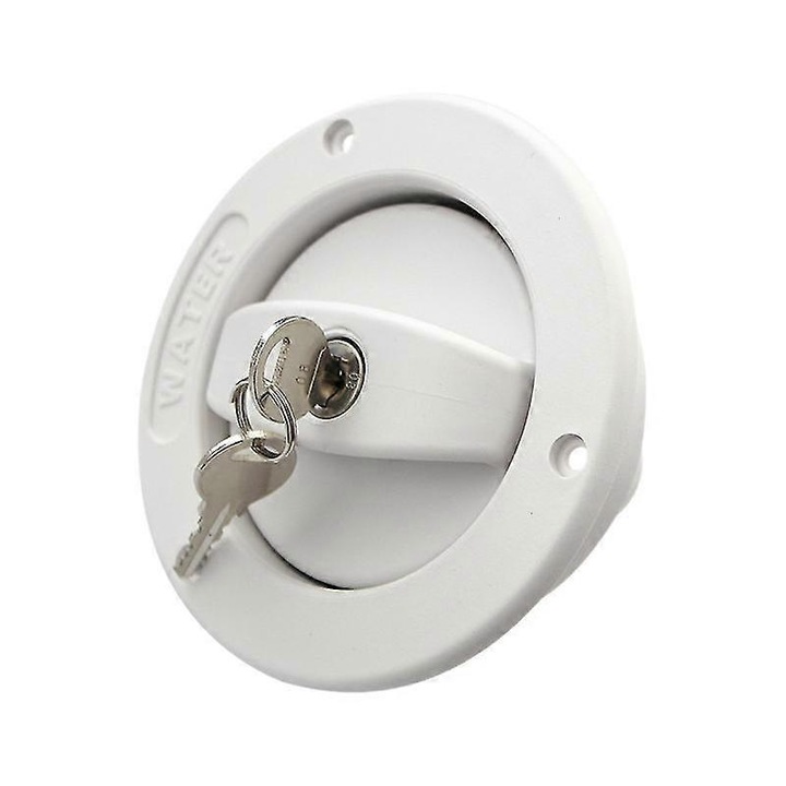 Inle apa rulote, plastic, alb, 12x12x9.2cm, cu 2 chei