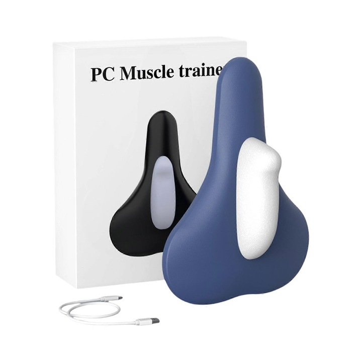 Dispozitiv electric Kegel, 15 moduri de vibratie, 22x15cm, albastru/alb